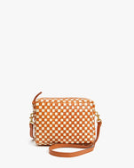 Natural & Cream Woven Checker Midi Sac