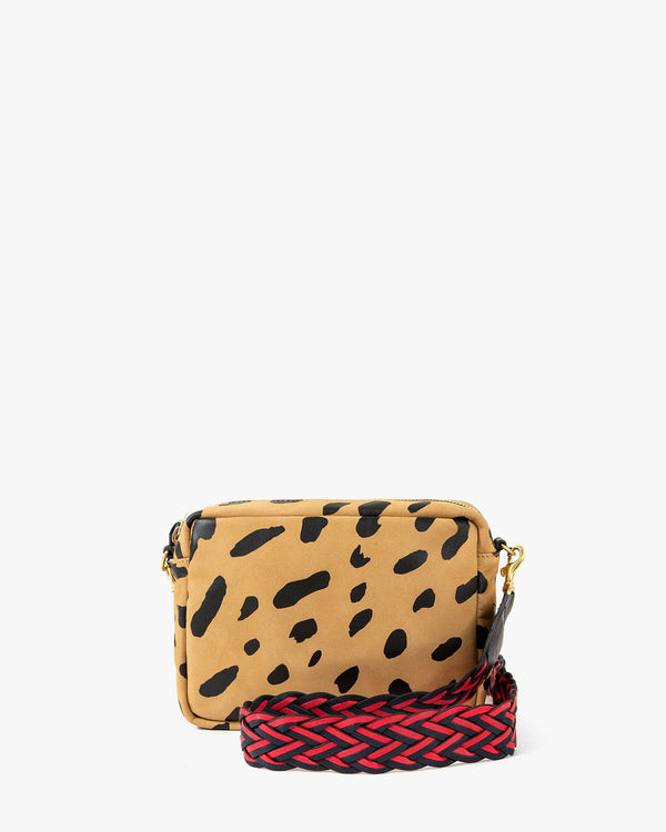Red and Navy Braided Crossbody Strap on Jaguar Midi Sac 