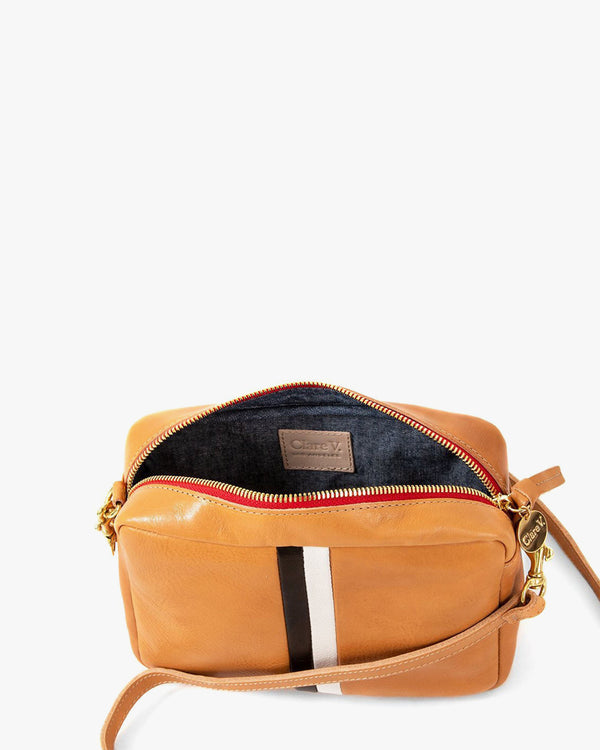 Midi Sac in Natural w/ Black and Cream Stripes - Interior