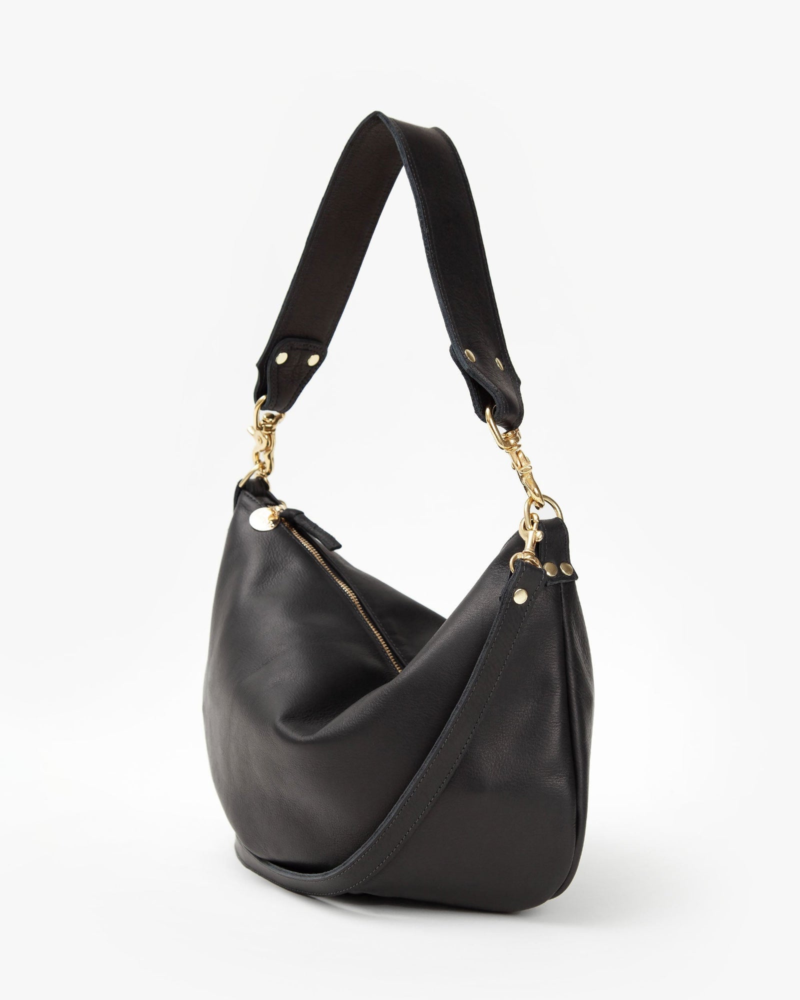 clare v leather backpack Black Leather Moyen Messenger Bag – Clare V