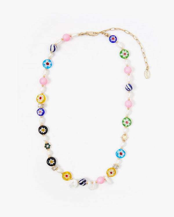 Oui Multi Flower Strand Necklace