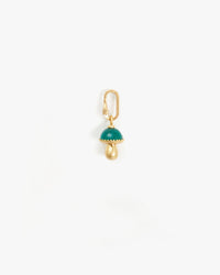 Green w/ Vintage Gold Mushroom Charm