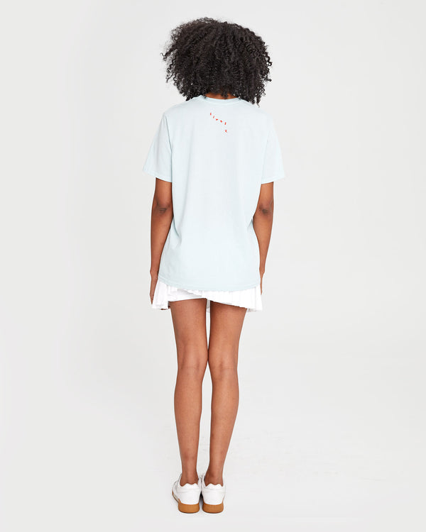 back view of Mecca in the Sky Blue Oui Original Tee