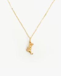 14k Gold Vermeil Paperclip Charm Chain with the jumping tiger charm on it 