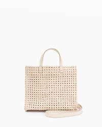 Clare V. Petit Simple Tote in Marigold Hand Woven Leather Rattan NWT  Crossbody