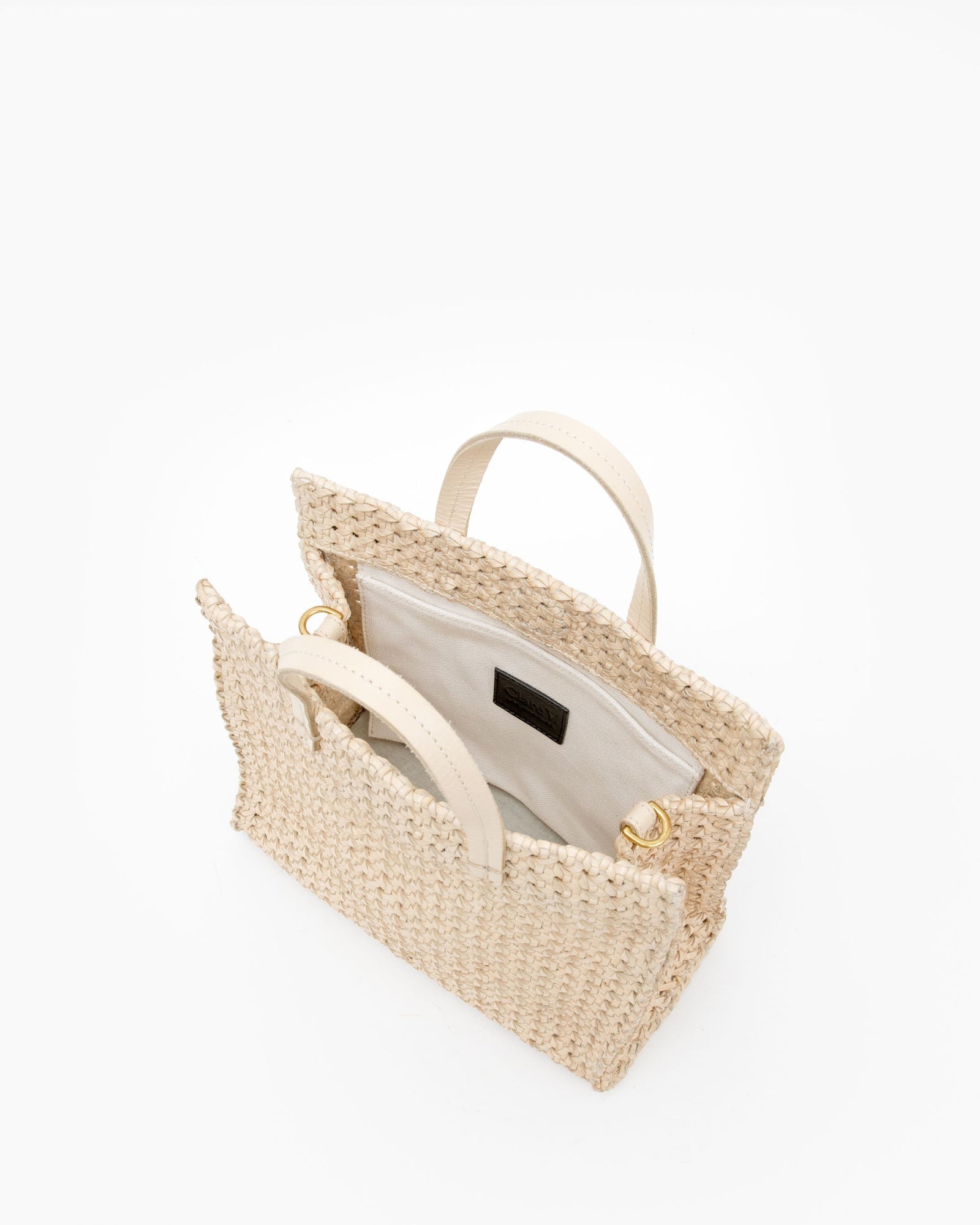 cream rattan bag