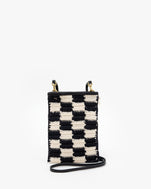 Black & Cream Checkered Crochet Poche