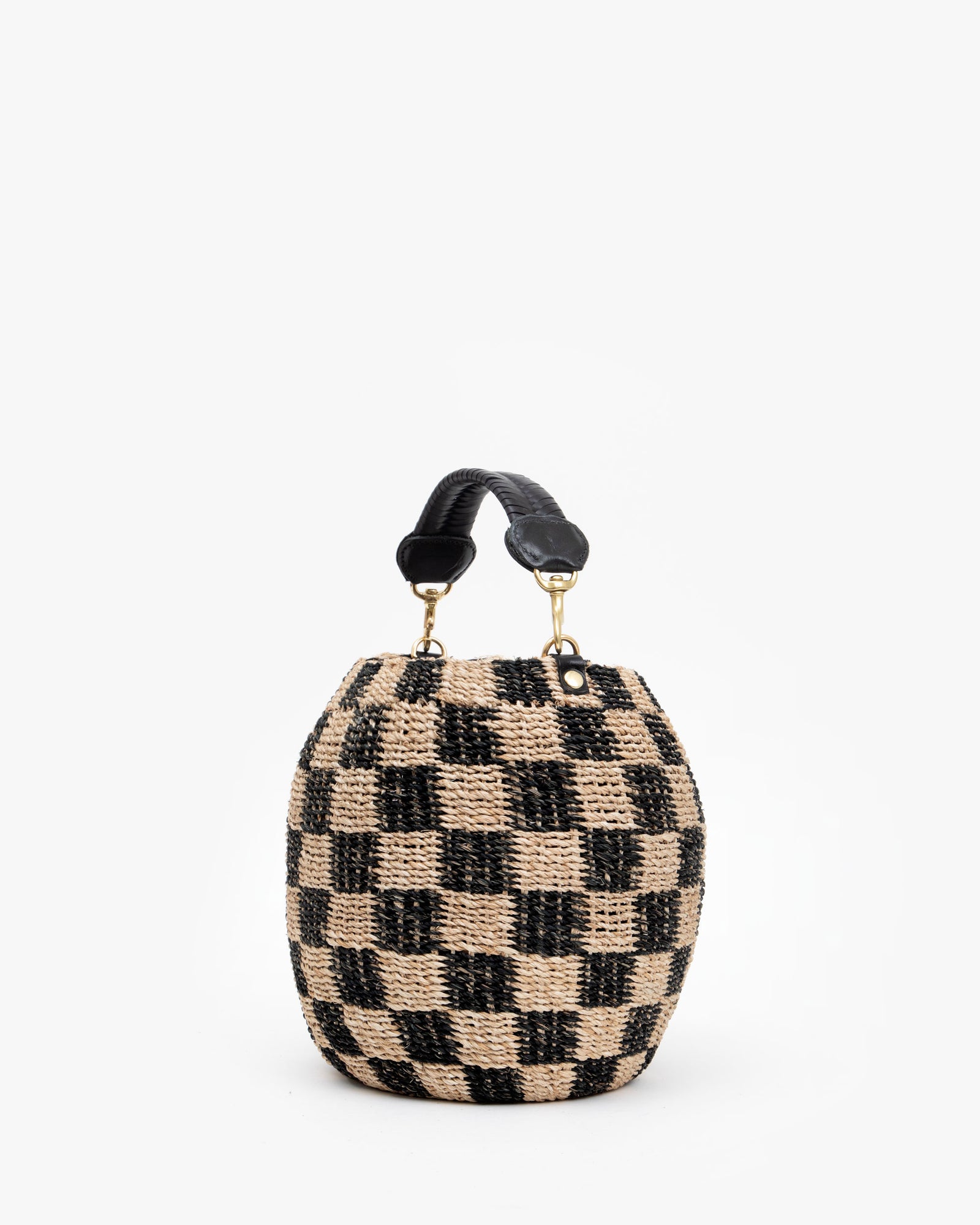 Black & Natural Checker Pot de Miel - Back Flat