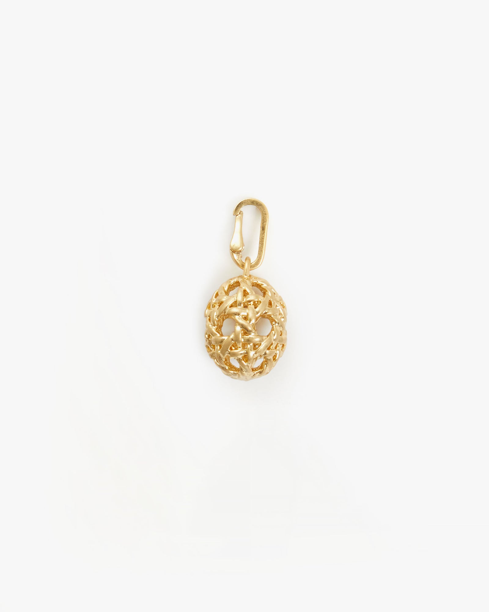 Vintage Gold Rattan Egg Charm