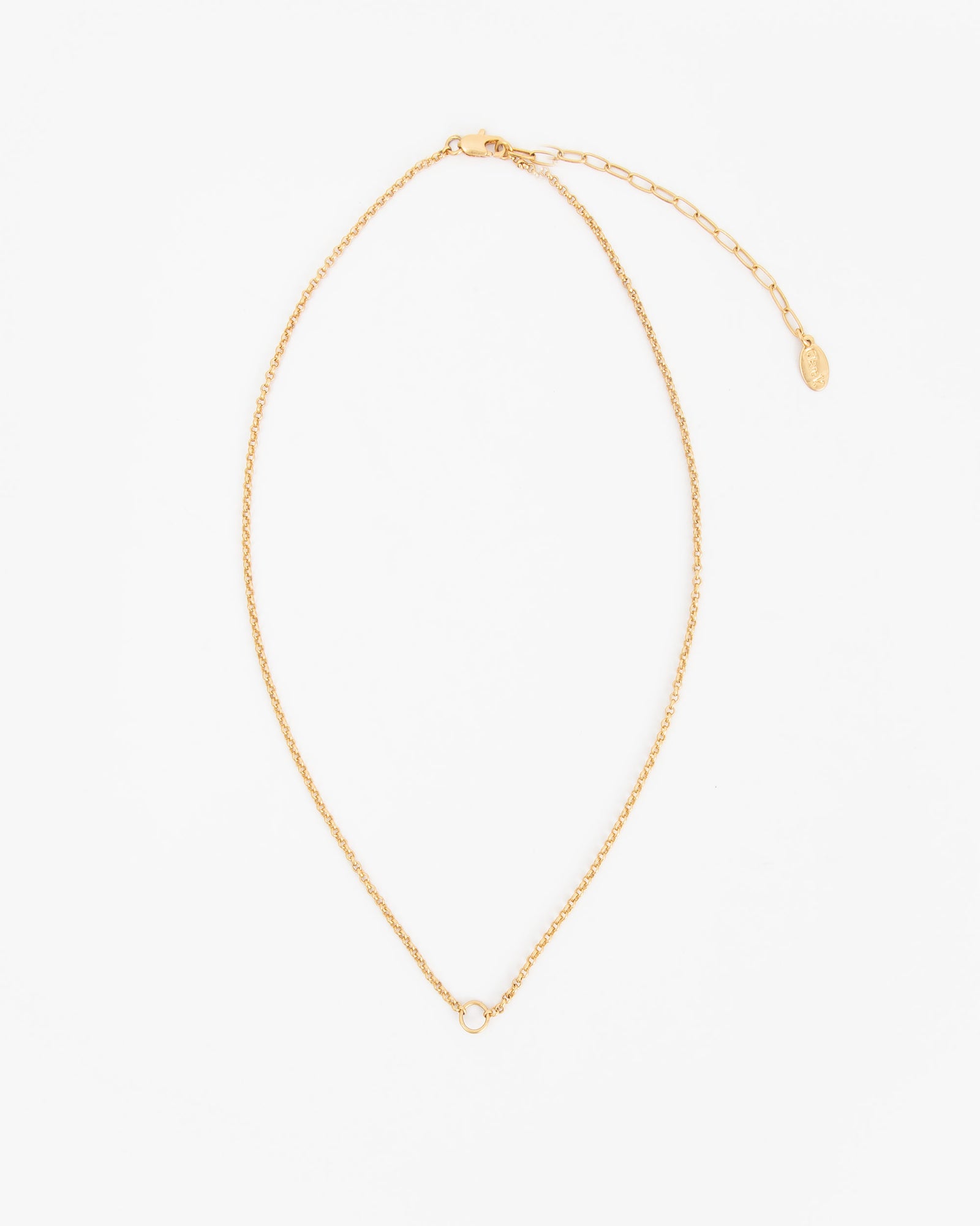 Rolo Charm Necklace  Front Flat