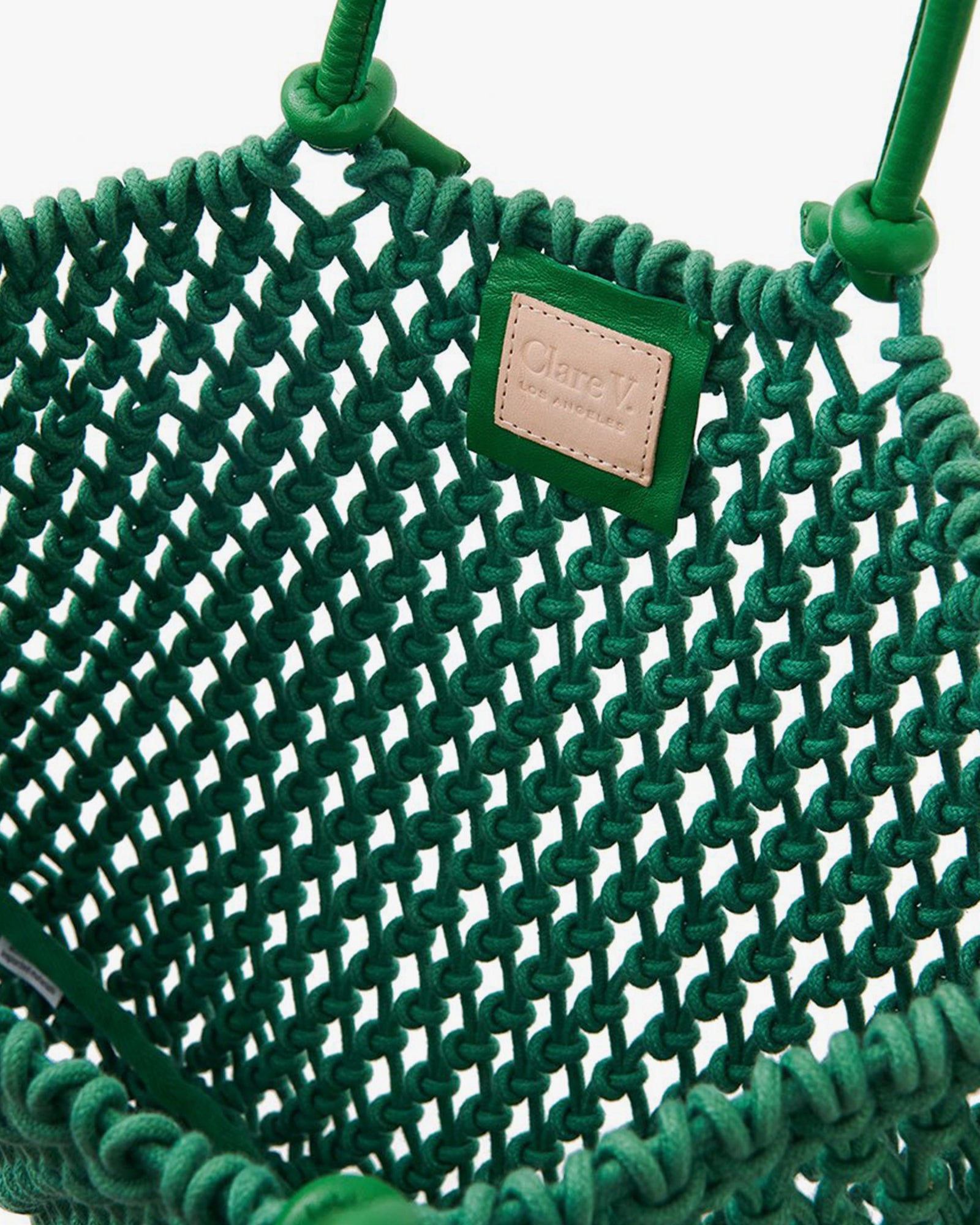 2476 Striped Crochet Handbag with Rope Handles