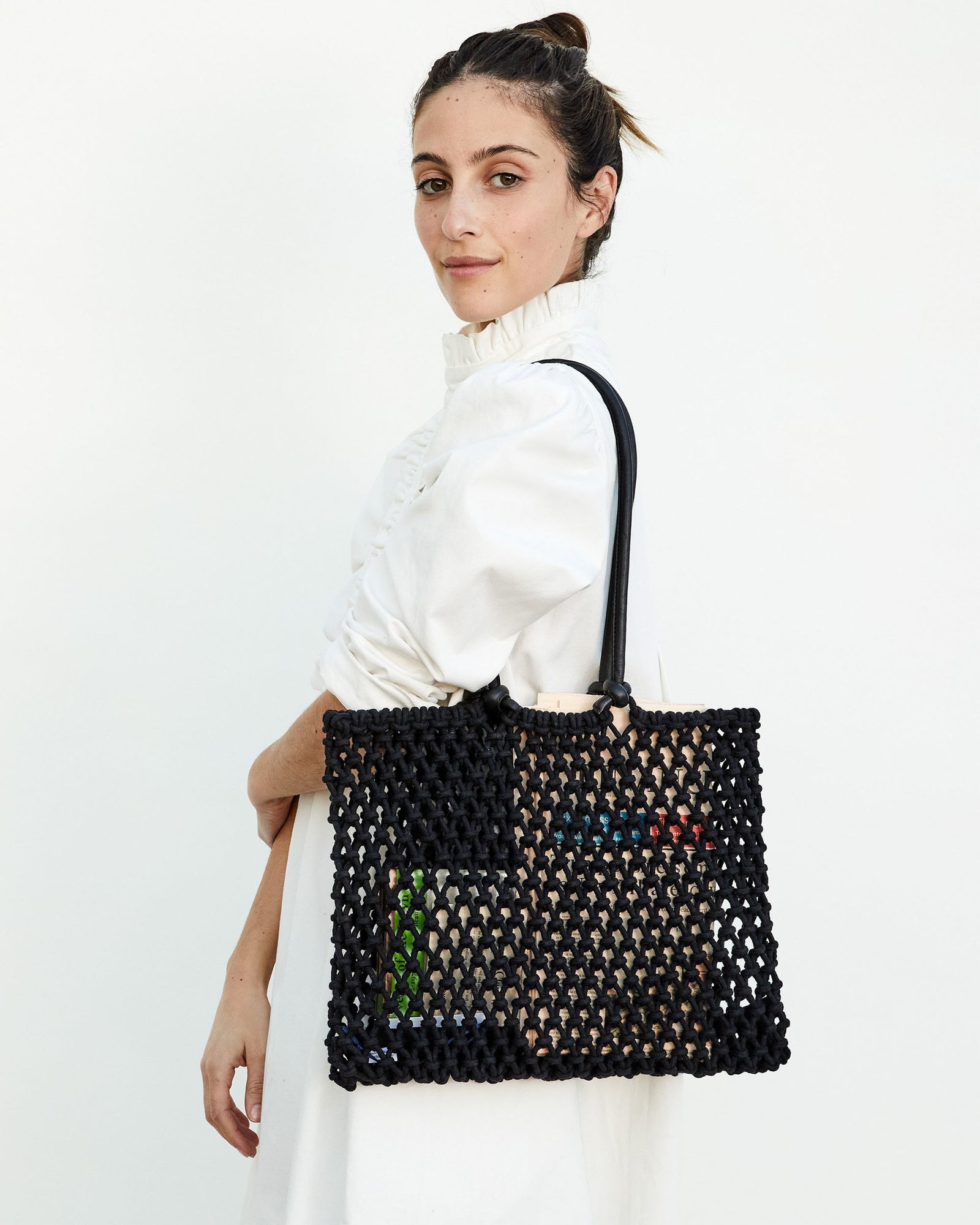 Clare V. Sandy Beach Bag Black