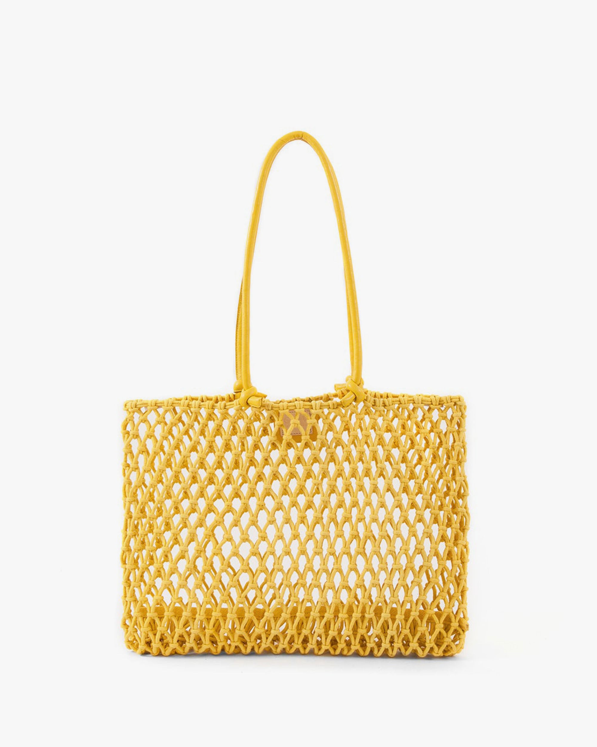 Merci cotton tote bag - Khaki & Yellow
