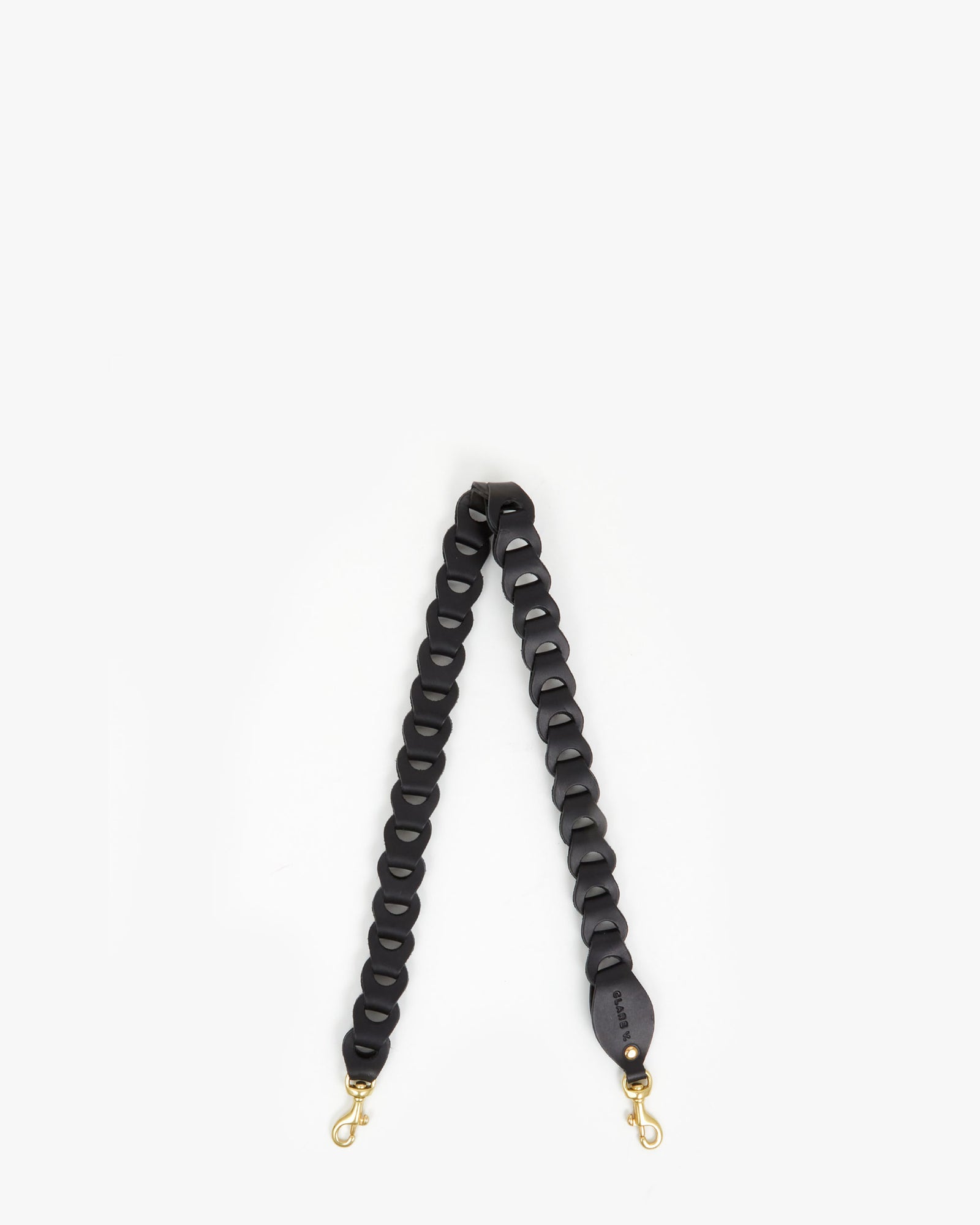Black Veg Leather Link Shoulder Strap 
