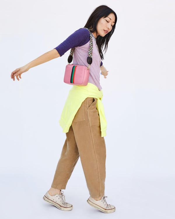 Multi Braided Shoulder Strap on Petal w/ Stripes Midi Sac on Ami