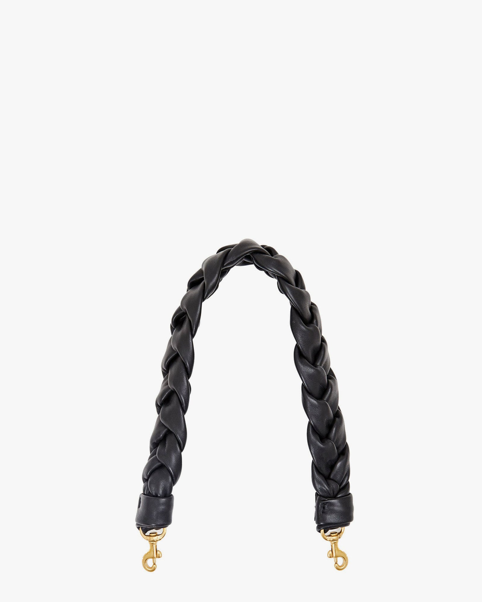 Clare V. Braided Shoulder Strap Black Leather