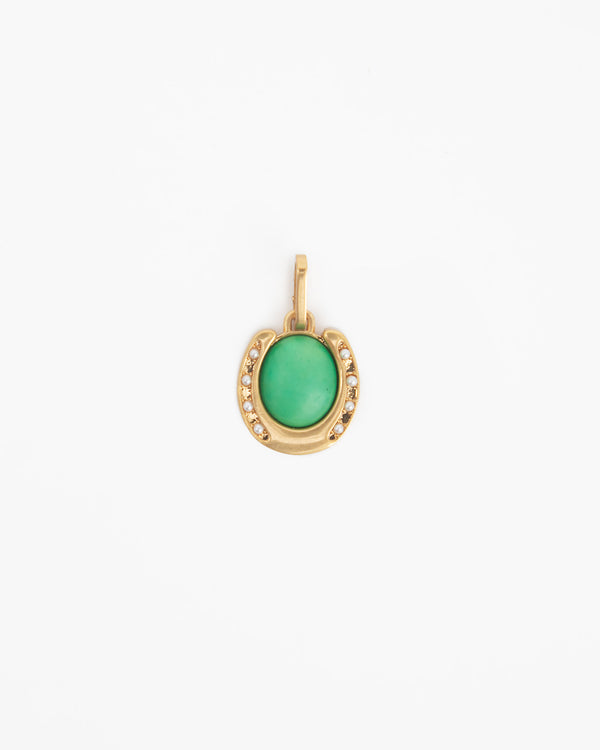 Jade Stone Horseshoe Charm 