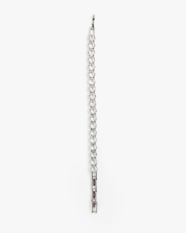 Stone Tennis Bracelet in Clear Unclasped 