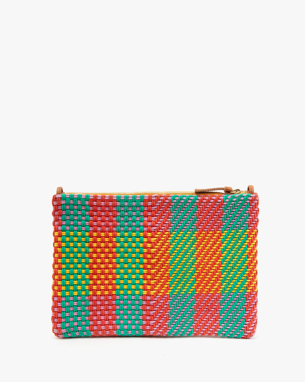 back image of the Multi Condesa Plaid Summer Flat Clutch w/ Tabs