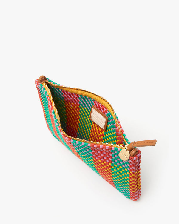 interior image of the Multi Condesa Plaid Summer Flat Clutch w/ Tabs