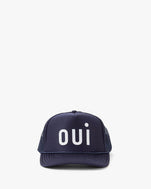 Trucker Hat - Navy w/ White Oui - Front