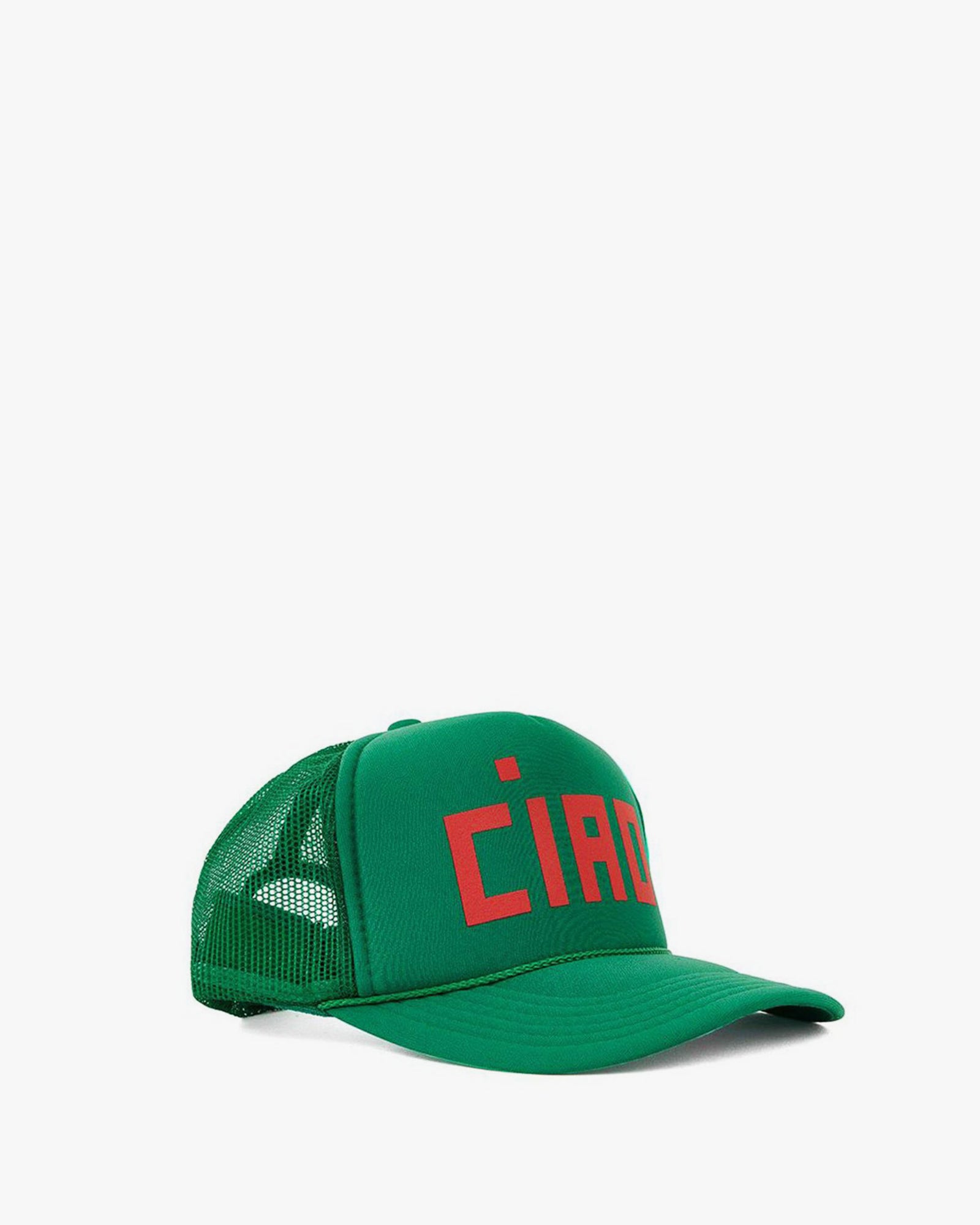 Green with Poppy Ciao Trucker Hat - Side