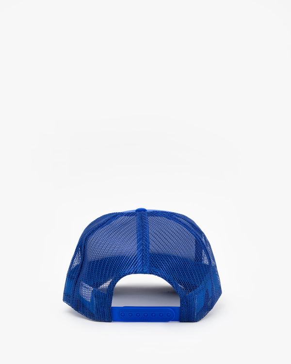 back flat of the Cobalt with Lips Trucker Hat
