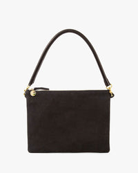 Black Nubuck Sac Bretelle with Black Tubular Shoulder Strap