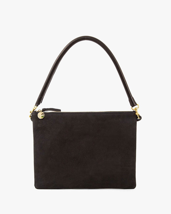 Black Nubuck Sac Bretelle with Black Tubular Shoulder Strap