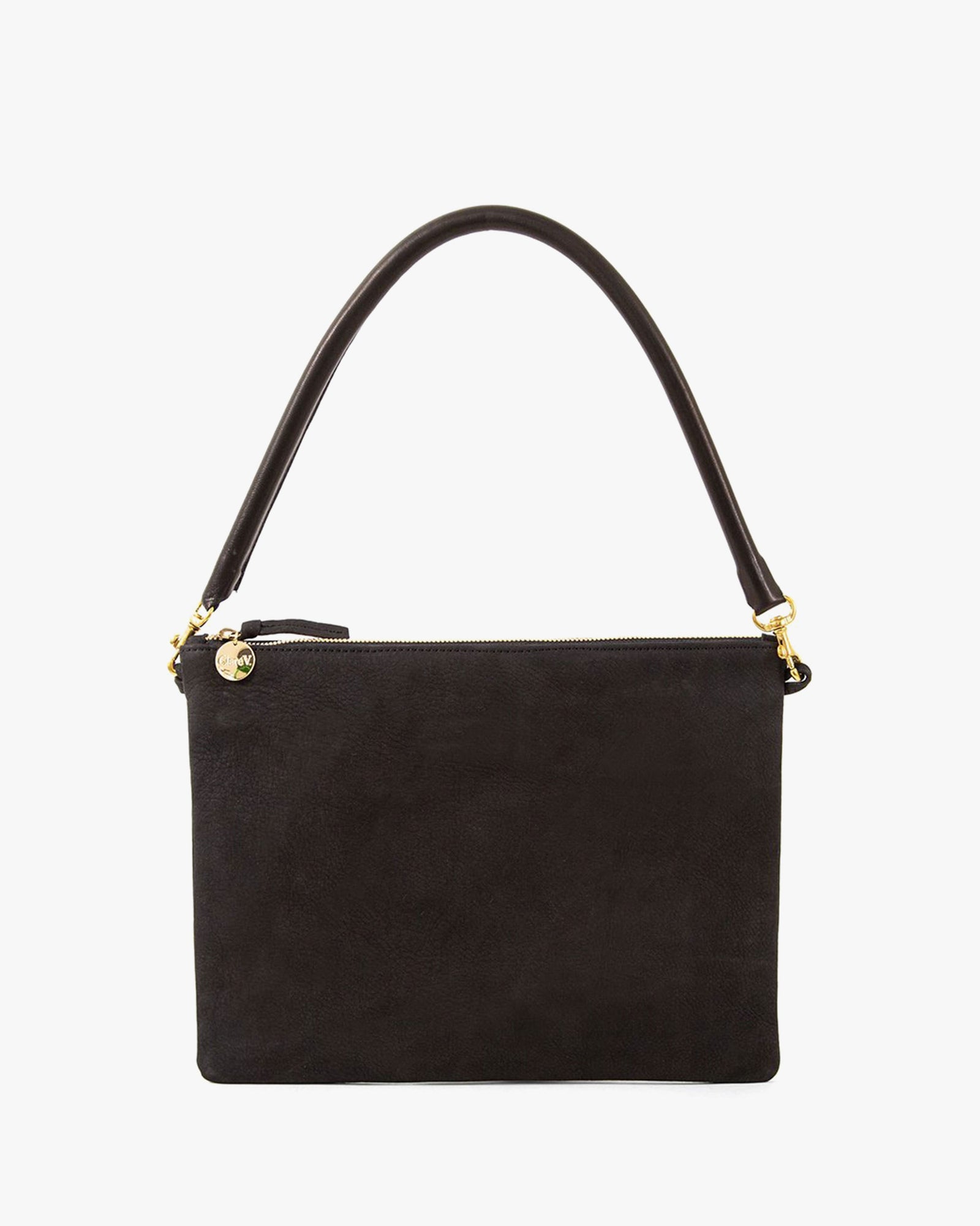 Black Nubuck Sac Bretelle with Black Tubular Shoulder Strap