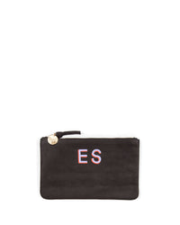 Black Wallet Clutch with Hand Painted Monogram