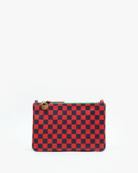 Red and Navy Checker Wallet Clutch w/ Tabs 