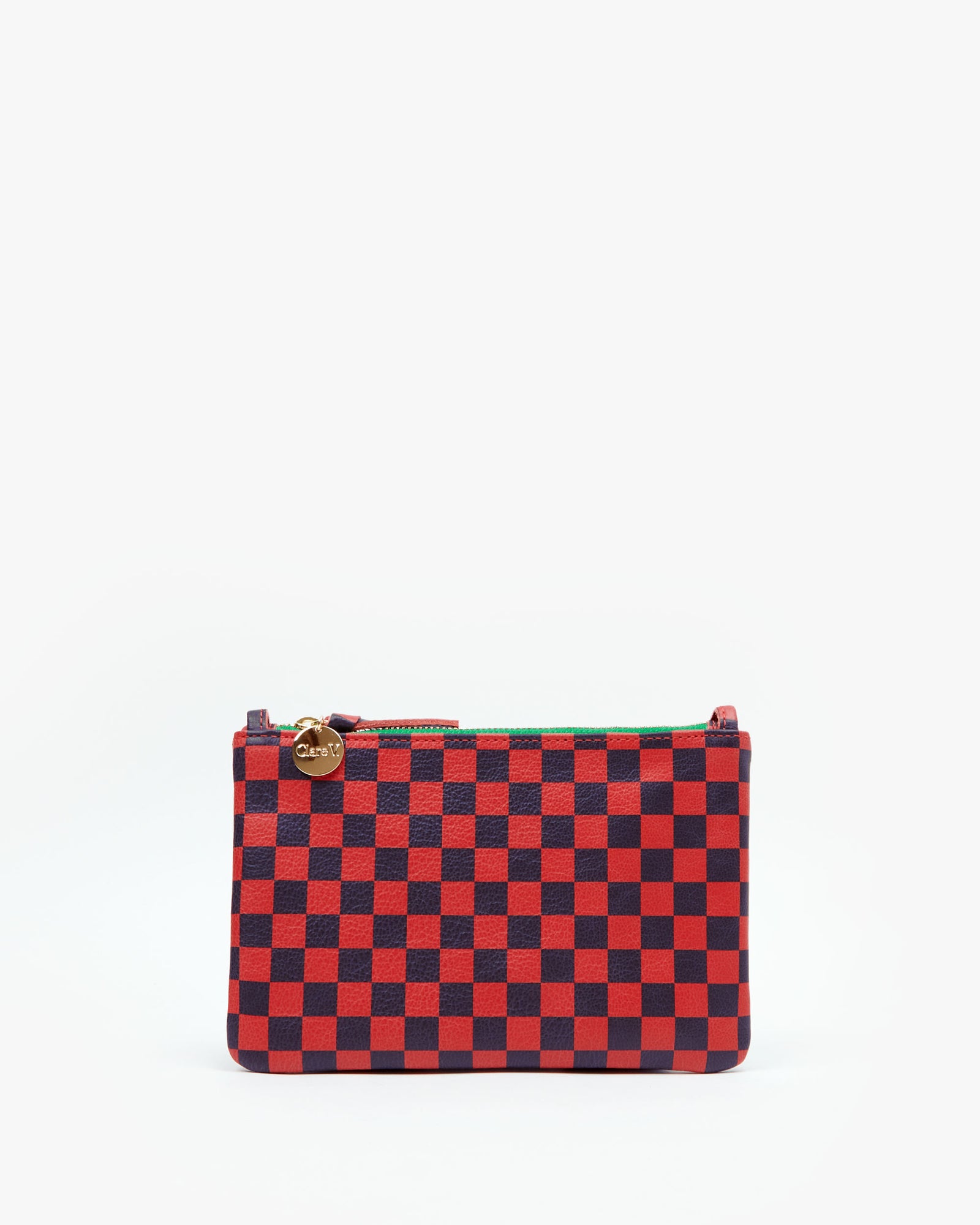 Clare V. Flat Clutch with Tabs Cherry Red Oui