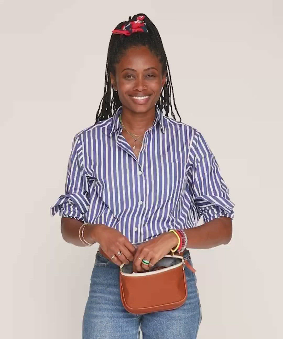 Clare V. Fanny Pack in Black Vlvt Leather - Bliss Boutiques