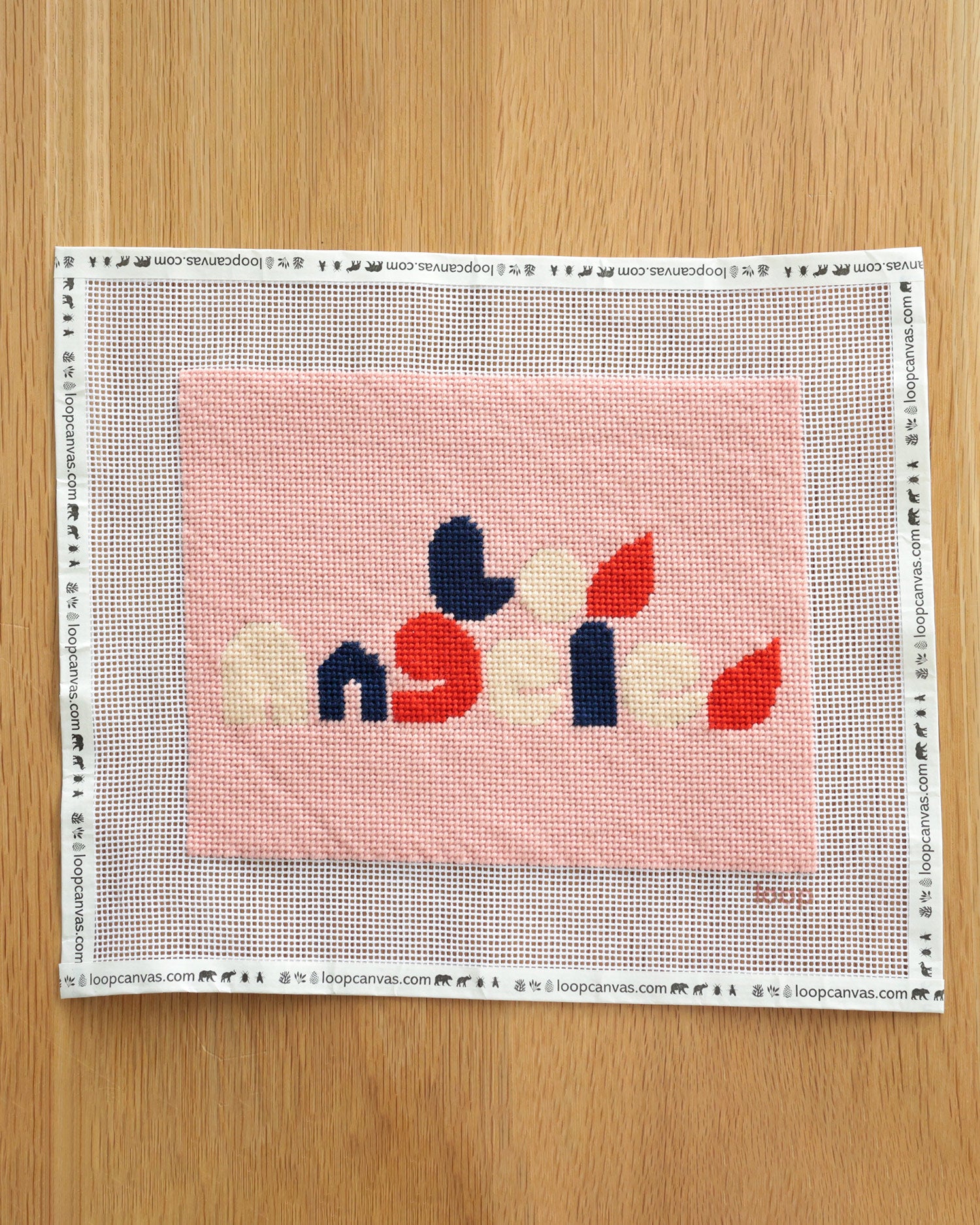 CV x Loop Canvas Needlepoint Kit in Blush with Bleu Blanc Rogue Los Angeles Print