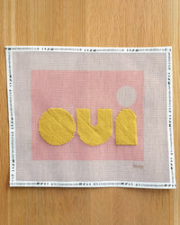Partially Completed CV x Loop Canvas Needlepoint Kit with Petal and Marigold Oui