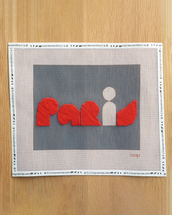 Partially Completed CV x Loop Canvas Needlepoint Kit