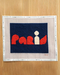 CV x Loop Canvas Needlepoint Kit in Blue w/ Red Paris