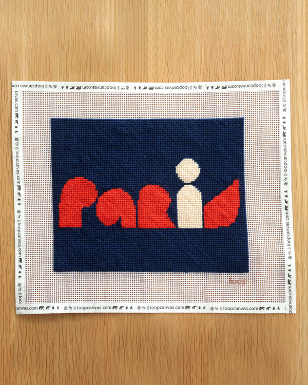 CV x Loop Canvas Needlepoint Kit in Blue w/ Red Paris